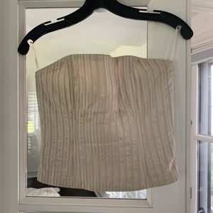 Custom pink and cream strapless corset top